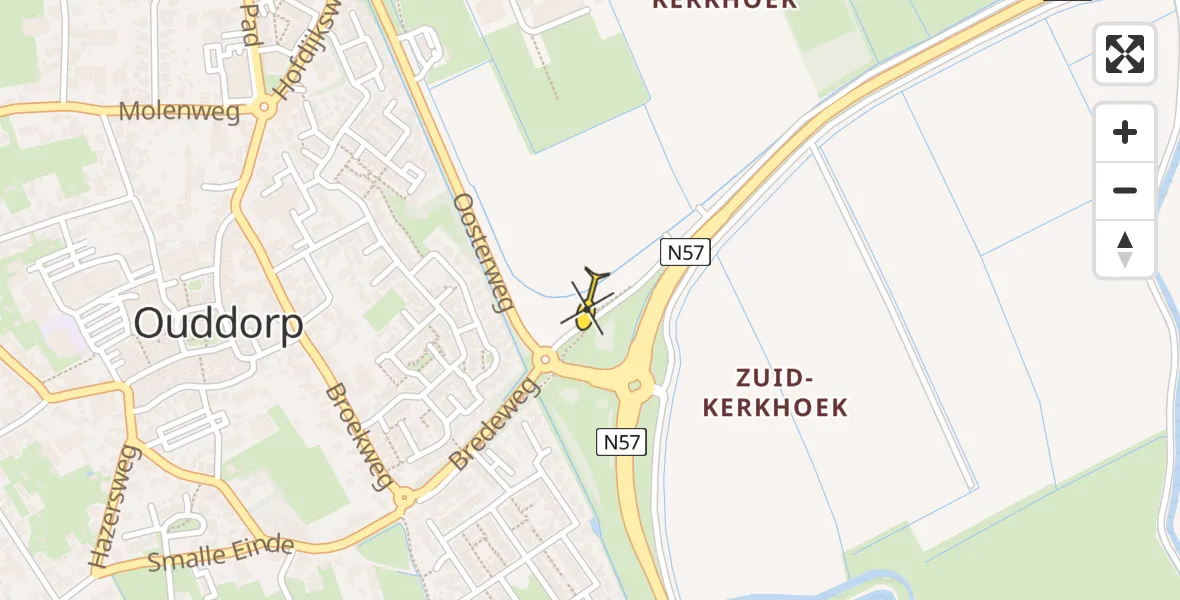 Routekaart van de vlucht: Lifeliner 2 naar Ouddorp