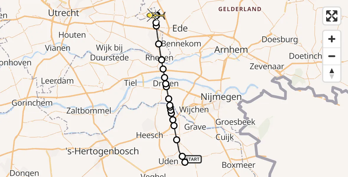 Routekaart van de vlucht: Lifeliner 3 naar Renswoude, Houtvennen