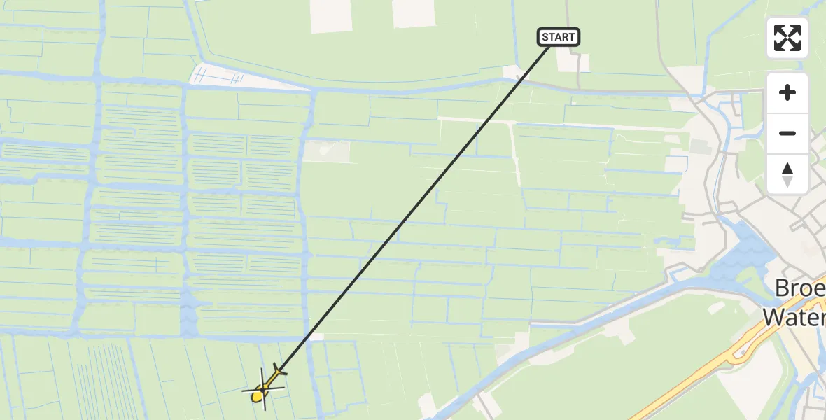 Routekaart van de vlucht: Politieheli naar Watergang, Varkenslandpad