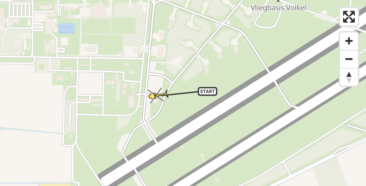 Routekaart van de vlucht: Lifeliner 3 naar Vliegbasis Volkel, Zeelandsedijk