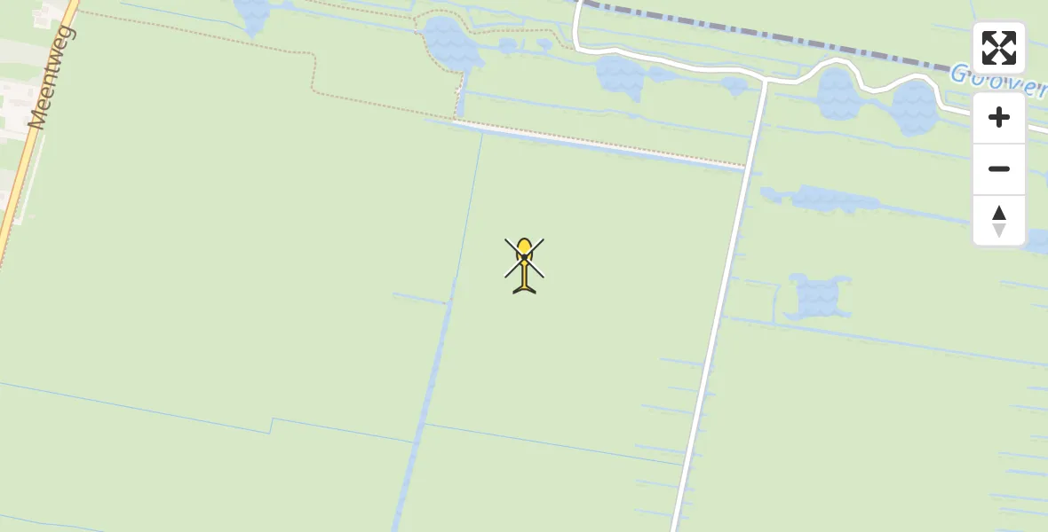 Routekaart van de vlucht: Politieheli naar Eemnes