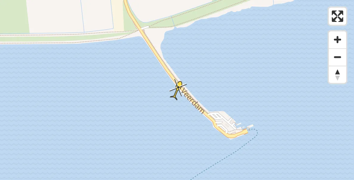 Routekaart van de vlucht: Ambulanceheli naar Schiermonnikoog