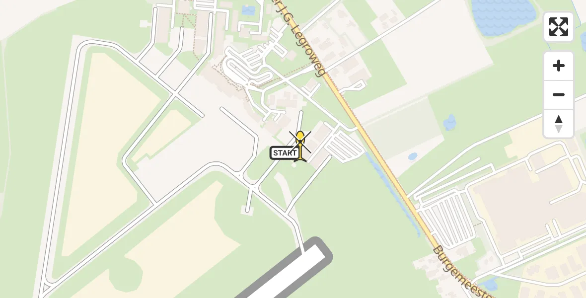 Routekaart van de vlucht: Ambulanceheli naar Groningen Airport Eelde, Machlaan