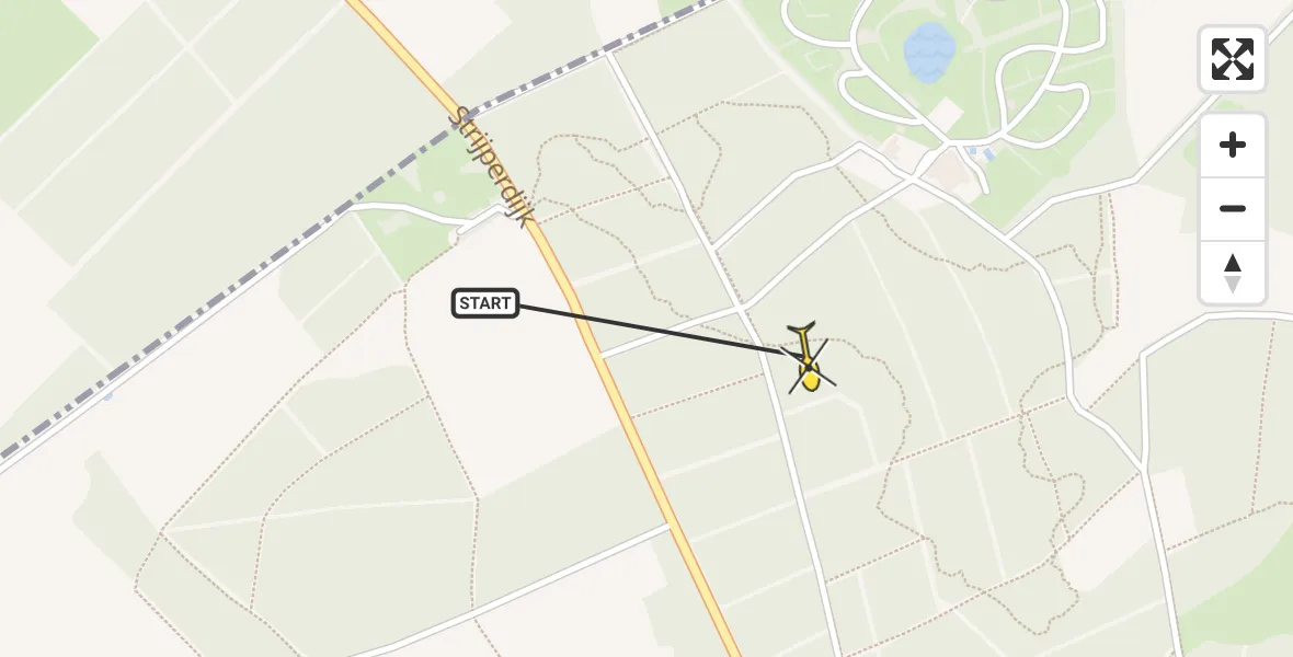 Routekaart van de vlucht: Lifeliner 3 naar Soerendonk, Strijperdijk