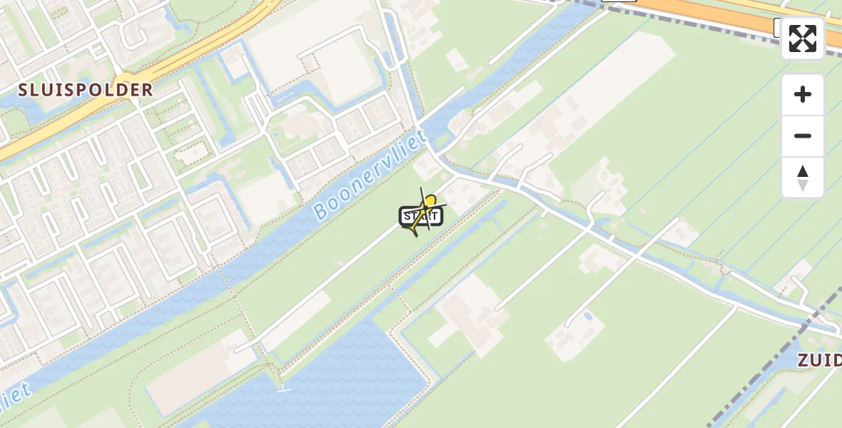 Routekaart van de vlucht: Lifeliner 2 naar Maassluis, Zuidbuurt