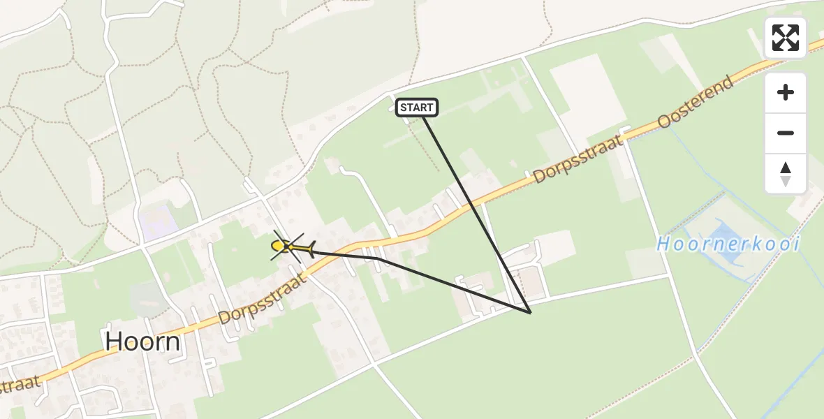 Routekaart van de vlucht: Lifeliner 4 naar Hoorn, Badweg Hoorn