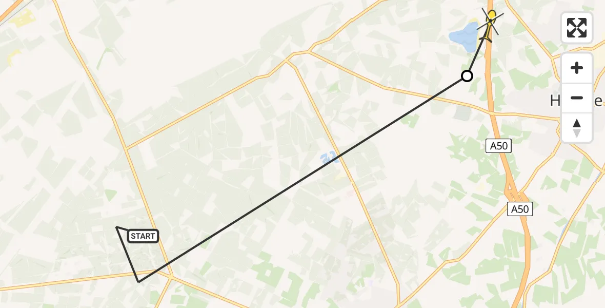 Routekaart van de vlucht: Politiehelikopter naar Heerde, Le Chevalierlaan