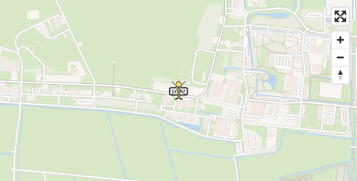 Routekaart van de vlucht: Ambulancehelikopter naar Vliegbasis Leeuwarden, Keegsdijkje