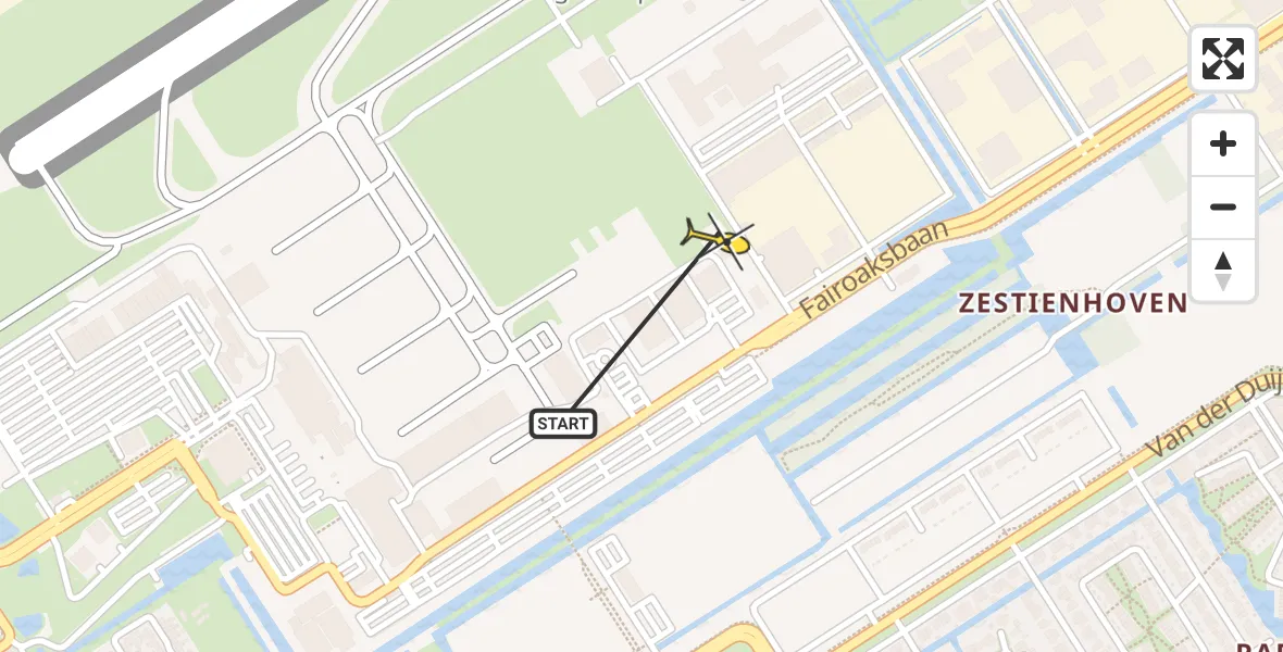 Routekaart van de vlucht: Lifeliner 2 naar Rotterdam The Hague Airport, Brandenburgbaan