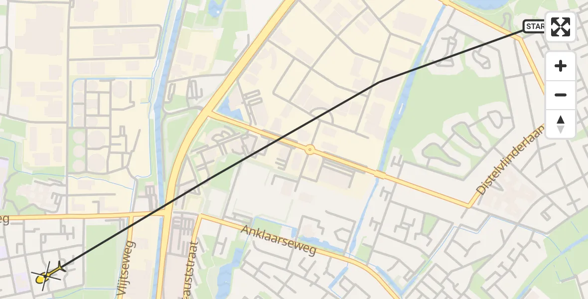 Routekaart van de vlucht: Politiehelikopter naar Apeldoorn, Steenbokstraat