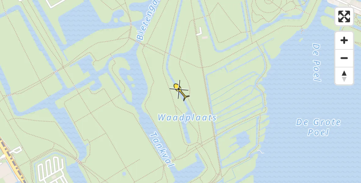 Routekaart van de vlucht: Politiehelikopter naar Amstelveen