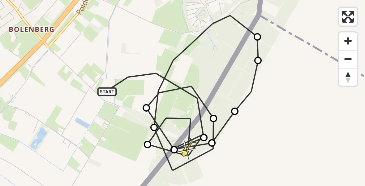 Routekaart van de vlucht: Politieheli naar Bruggen, Bovenste Schorfweg