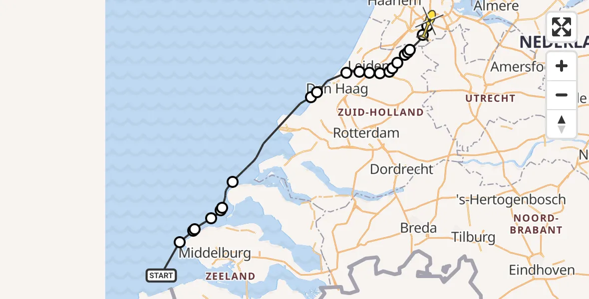 Routekaart van de vlucht: Politieheli naar Amstelveen, Bietengat