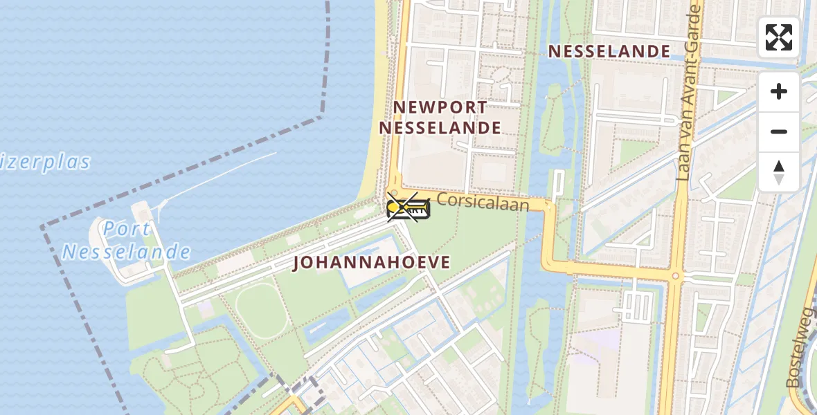 Routekaart van de vlucht: Lifeliner 2 naar Rotterdam, Siciliëboulevard