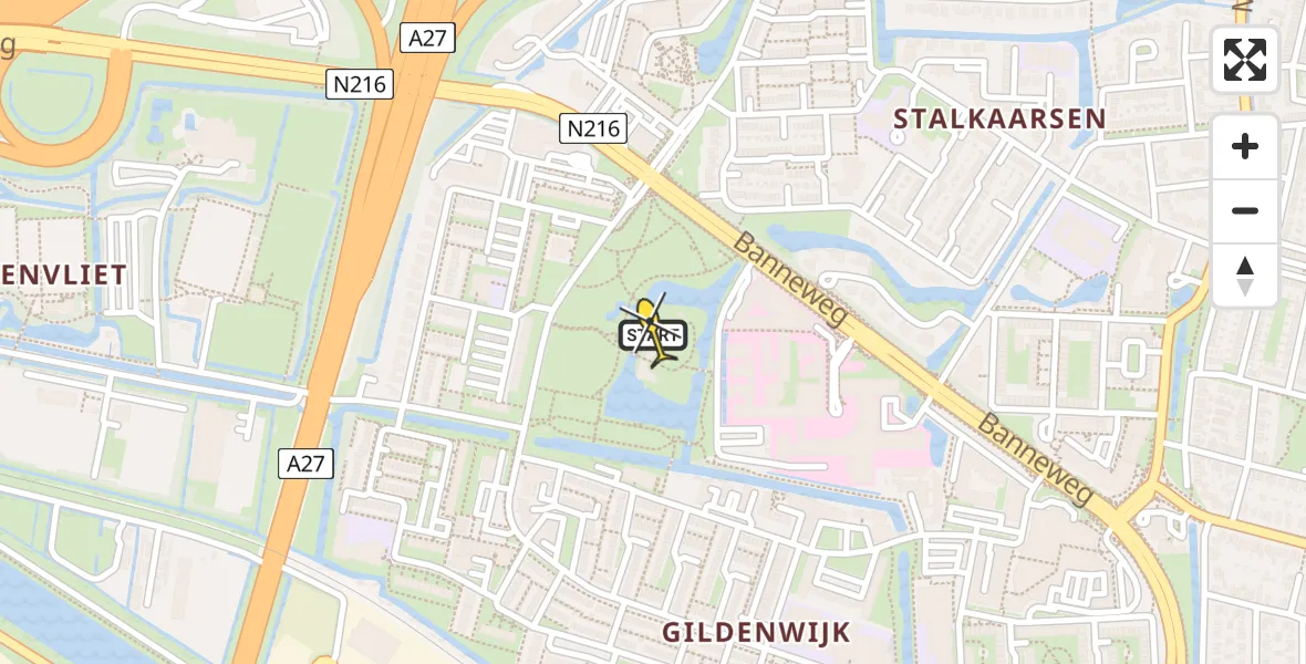 Routekaart van de vlucht: Lifeliner 2 naar Gorinchem, Gijsbert van Andelpark