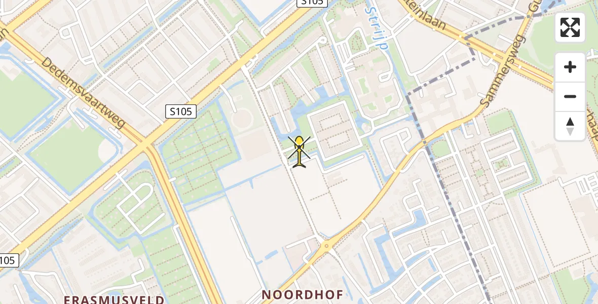 Routekaart van de vlucht: Lifeliner 1 naar Den Haag