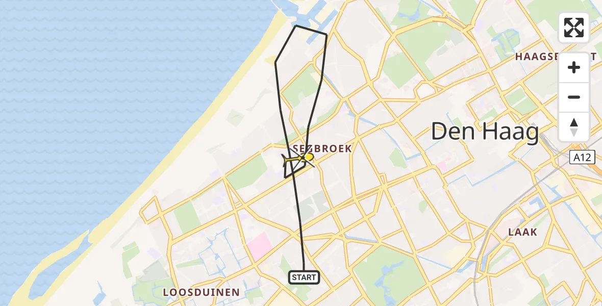 Routekaart van de vlucht: Lifeliner 1 naar Den Haag, Charlotte Jacobslaan