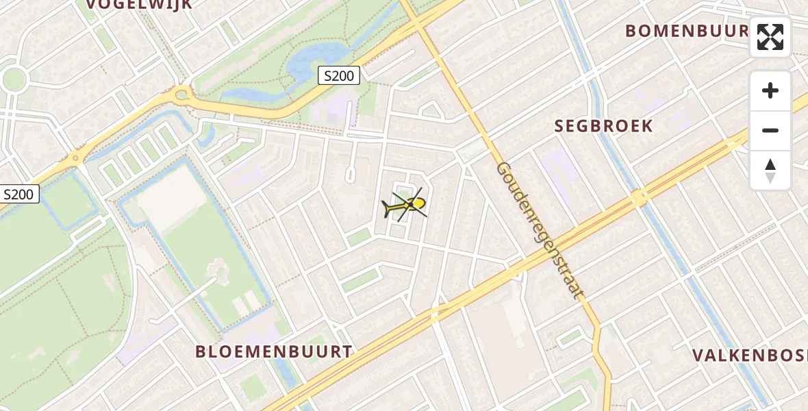 Routekaart van de vlucht: Lifeliner 1 naar Den Haag