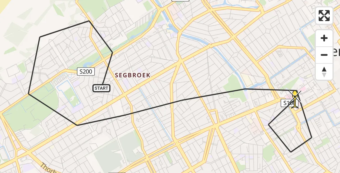 Routekaart van de vlucht: Lifeliner 1 naar Den Haag, Nieboerweg