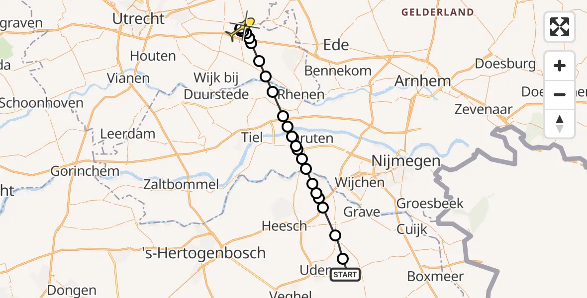 Routekaart van de vlucht: Lifeliner 3 naar Woudenberg, Houtvennen
