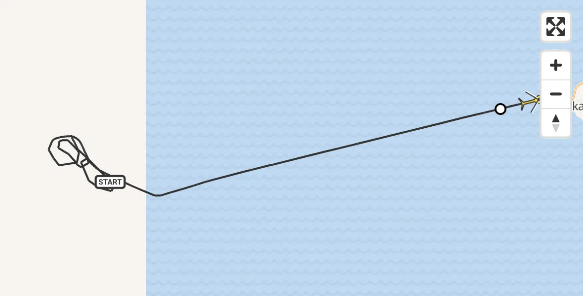 Routekaart van de vlucht: Kustwachthelikopter naar Vlissingen