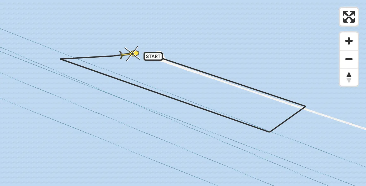 Routekaart van de vlucht: Politieheli naar Hoek van Holland, Maasgeul