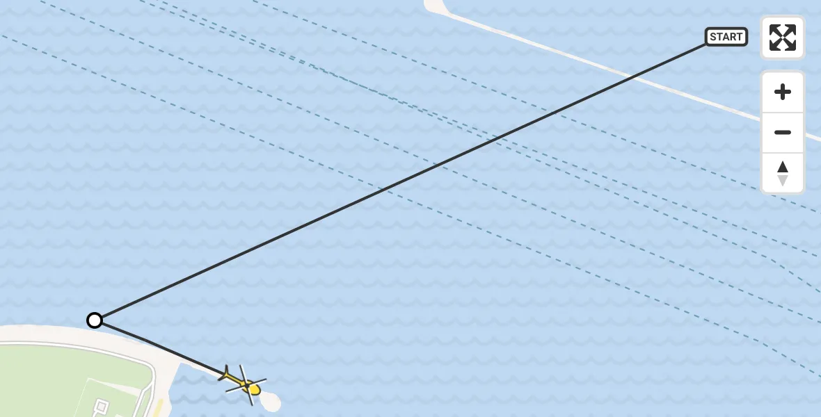 Routekaart van de vlucht: Politieheli naar Maasvlakte, Edisonbaai