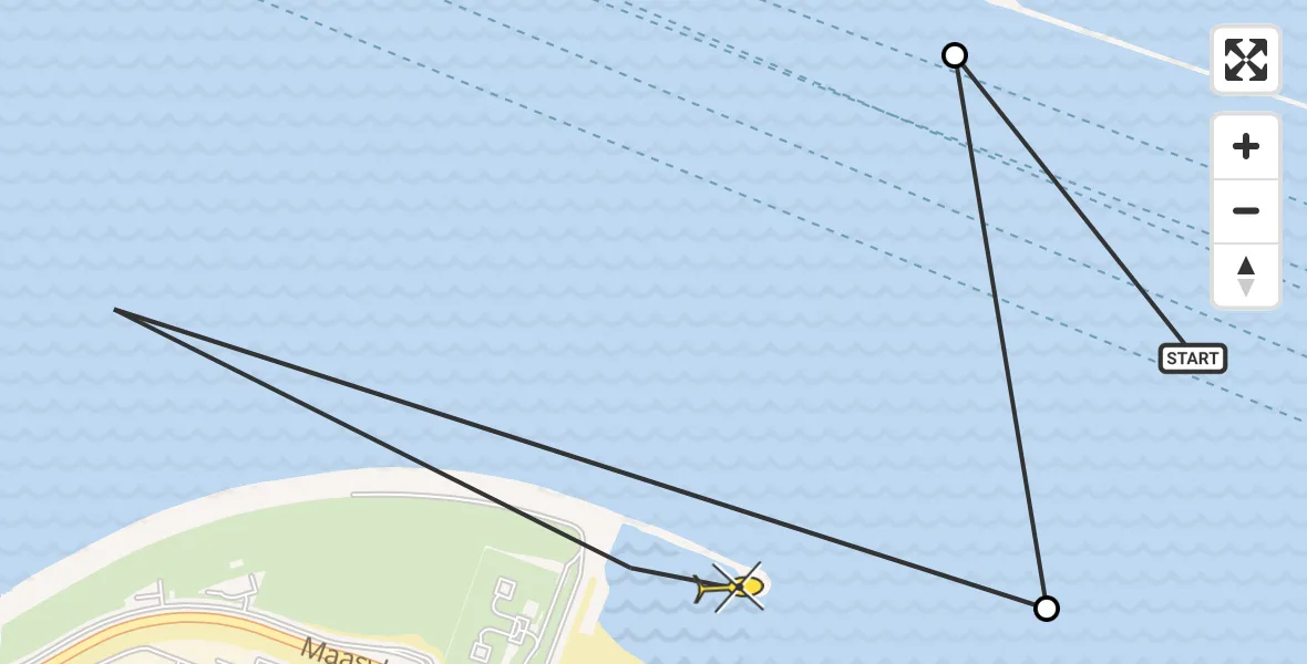 Routekaart van de vlucht: Politieheli naar Maasvlakte, Slag Maasmond