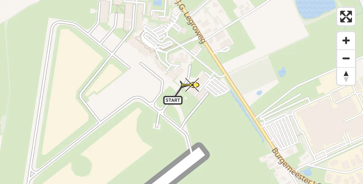 Routekaart van de vlucht: Ambulanceheli naar Groningen Airport Eelde, Machlaan