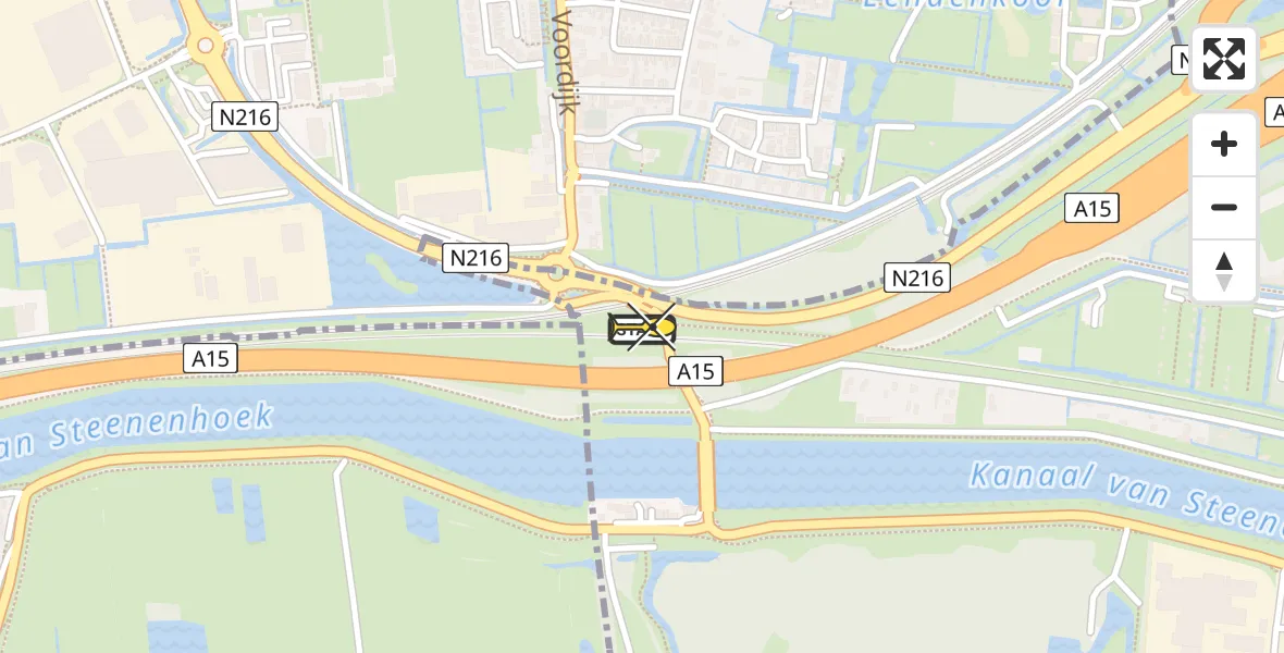 Routekaart van de vlucht: Lifeliner 2 naar Gorinchem, Zandkade