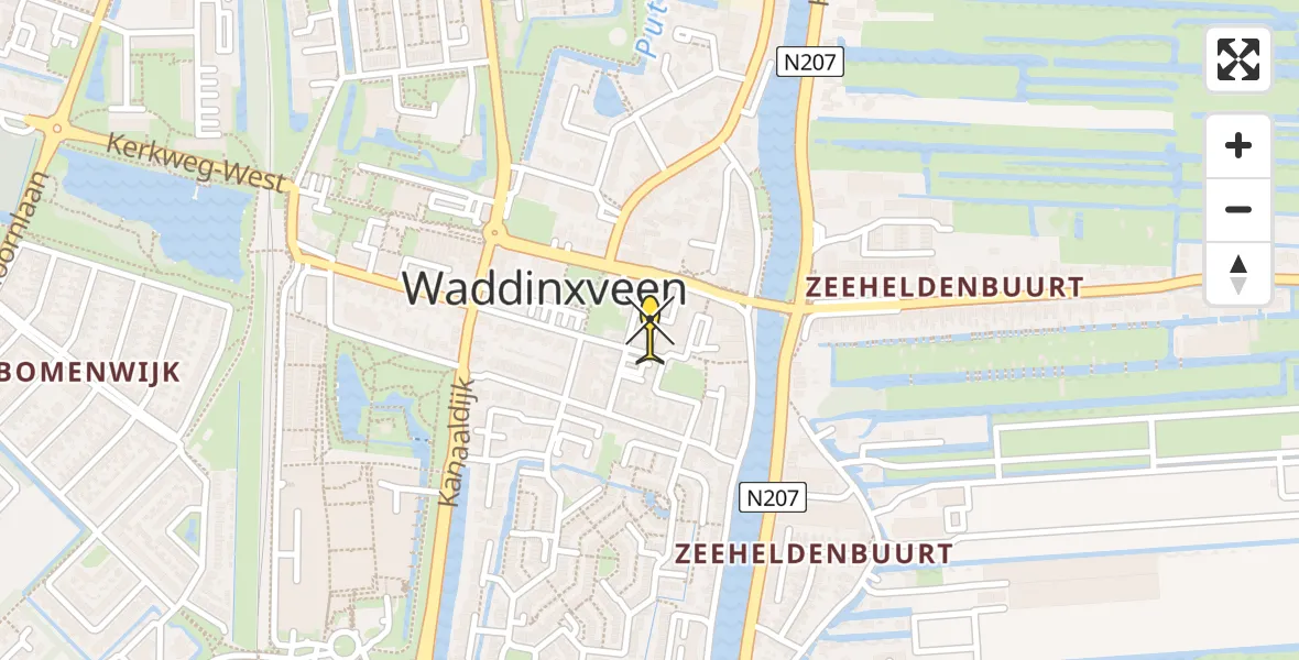 Routekaart van de vlucht: Lifeliner 2 naar Waddinxveen