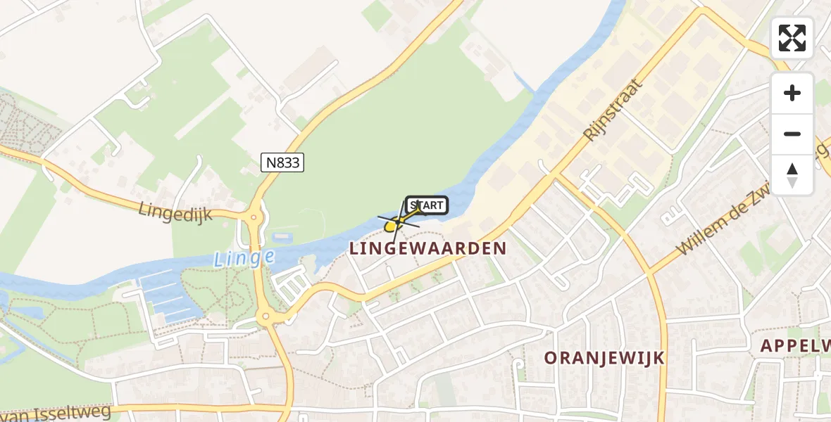 Routekaart van de vlucht: Lifeliner 3 naar Buurmalsen, Goudvoorn