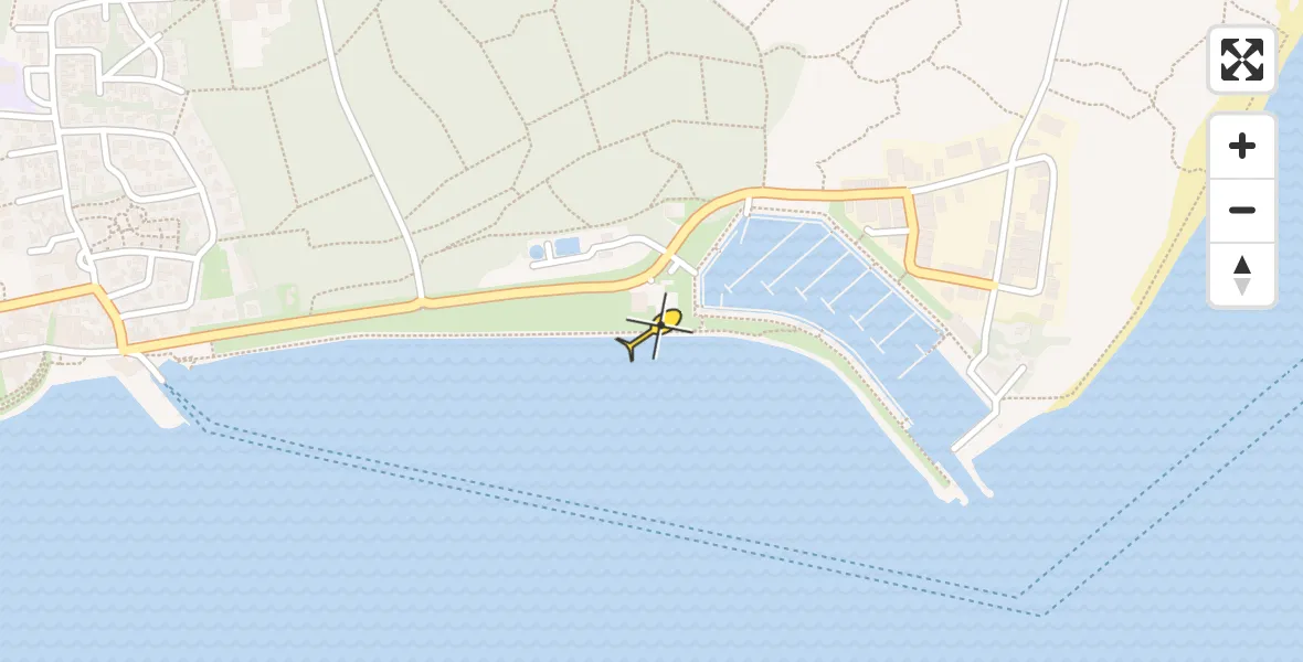 Routekaart van de vlucht: Ambulancehelikopter naar Vlieland Heliport