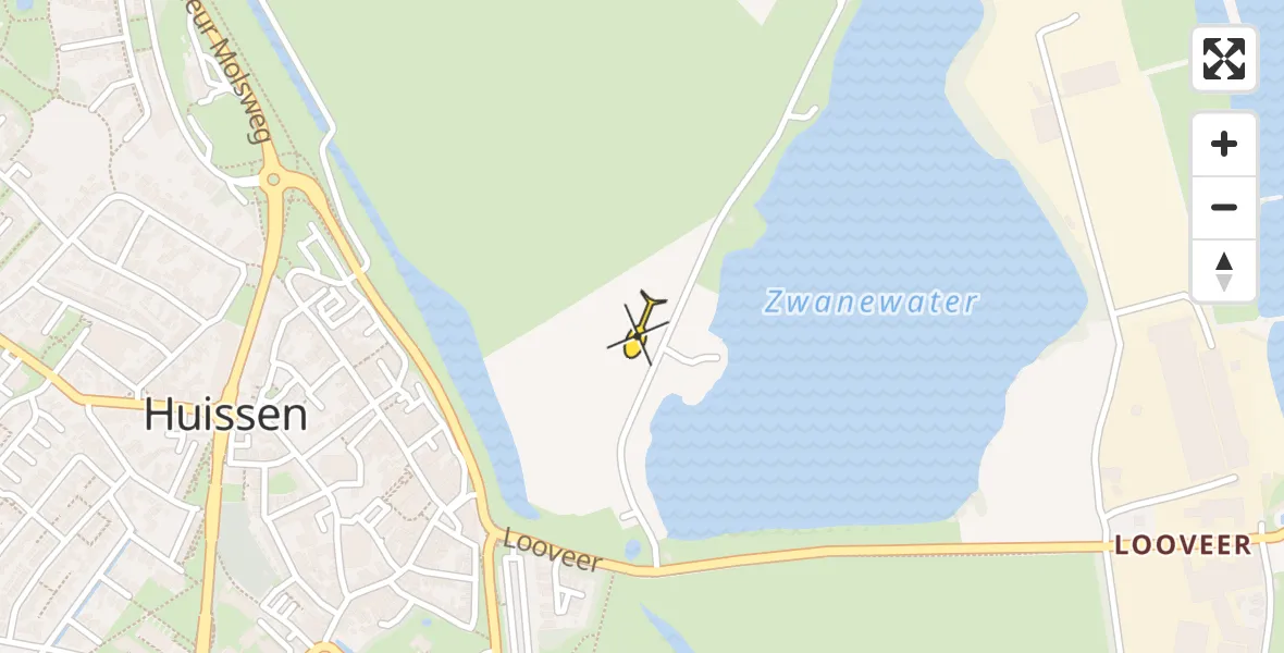 Routekaart van de vlucht: Lifeliner 3 naar Huissen