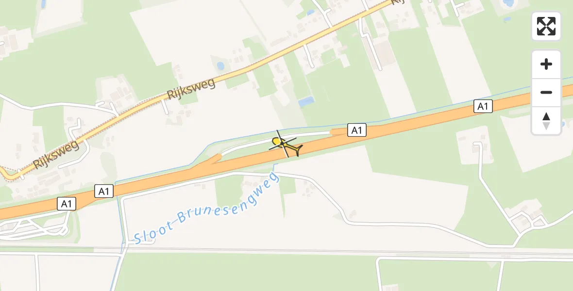 Routekaart van de vlucht: Lifeliner 1 naar Terschuur