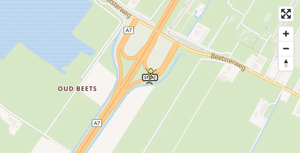 Routekaart van de vlucht: Lifeliner 4 naar Beetsterzwaag