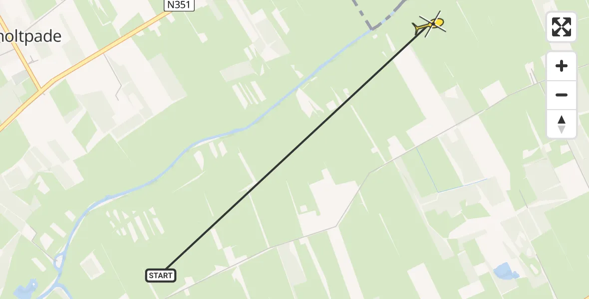 Routekaart van de vlucht: Lifeliner 4 naar Noordwolde, IJkenweg