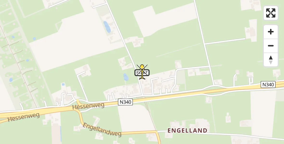 Routekaart van de vlucht: Lifeliner 4 naar Dalfsen, Hoevenweg