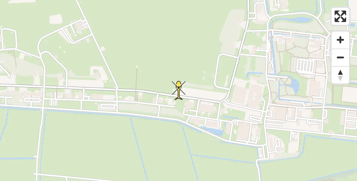 Routekaart van de vlucht: Ambulanceheli naar Vliegbasis Leeuwarden