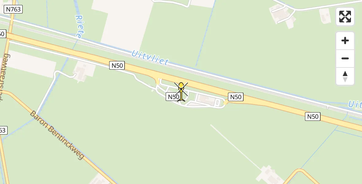 Routekaart van de vlucht: Lifeliner 1 naar Zalk