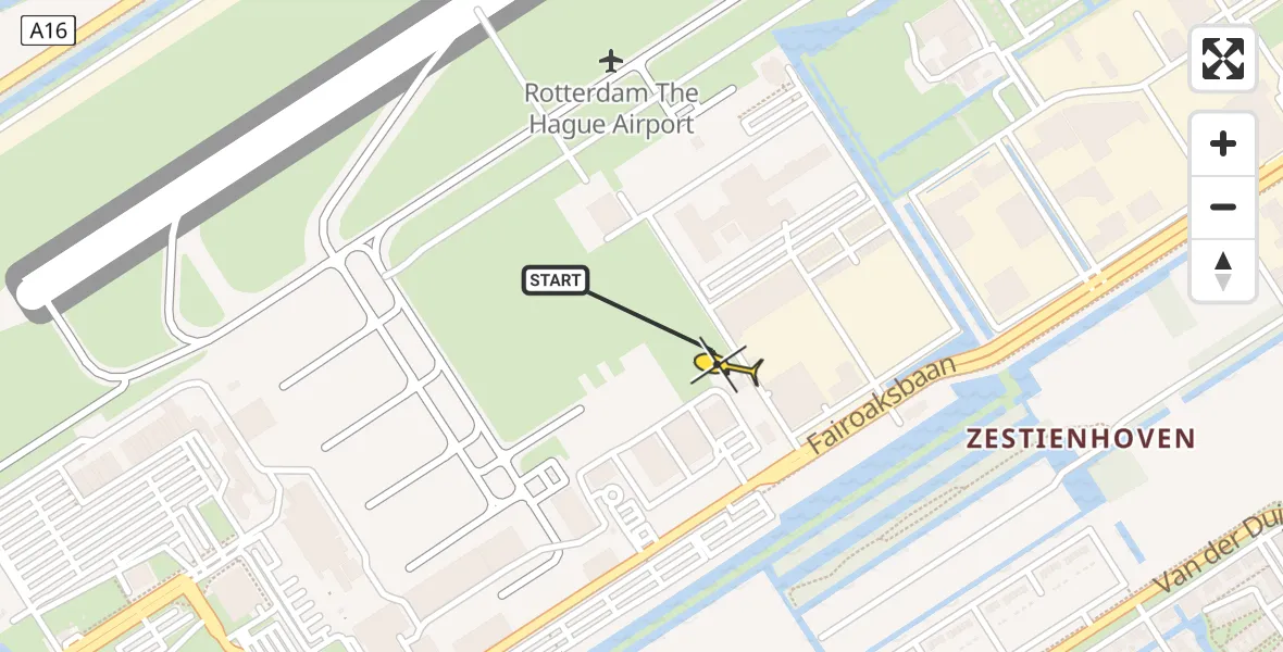 Routekaart van de vlucht: Lifeliner 2 naar Rotterdam The Hague Airport, Brandenburgbaan