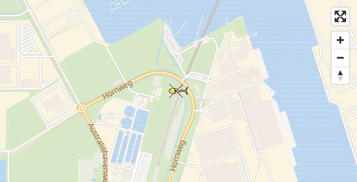 Routekaart van de vlucht: Lifeliner 1 naar Amsterdam Heliport