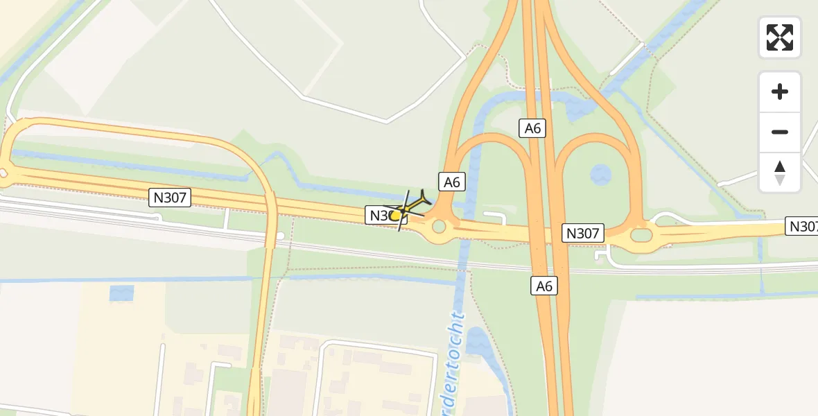 Routekaart van de vlucht: Lifeliner 1 naar Lelystad