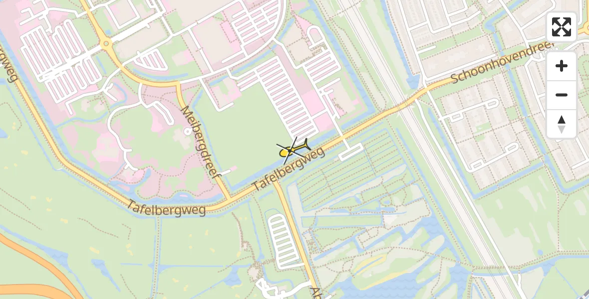 Routekaart van de vlucht: Lifeliner 1 naar Academisch Medisch Centrum (AMC)