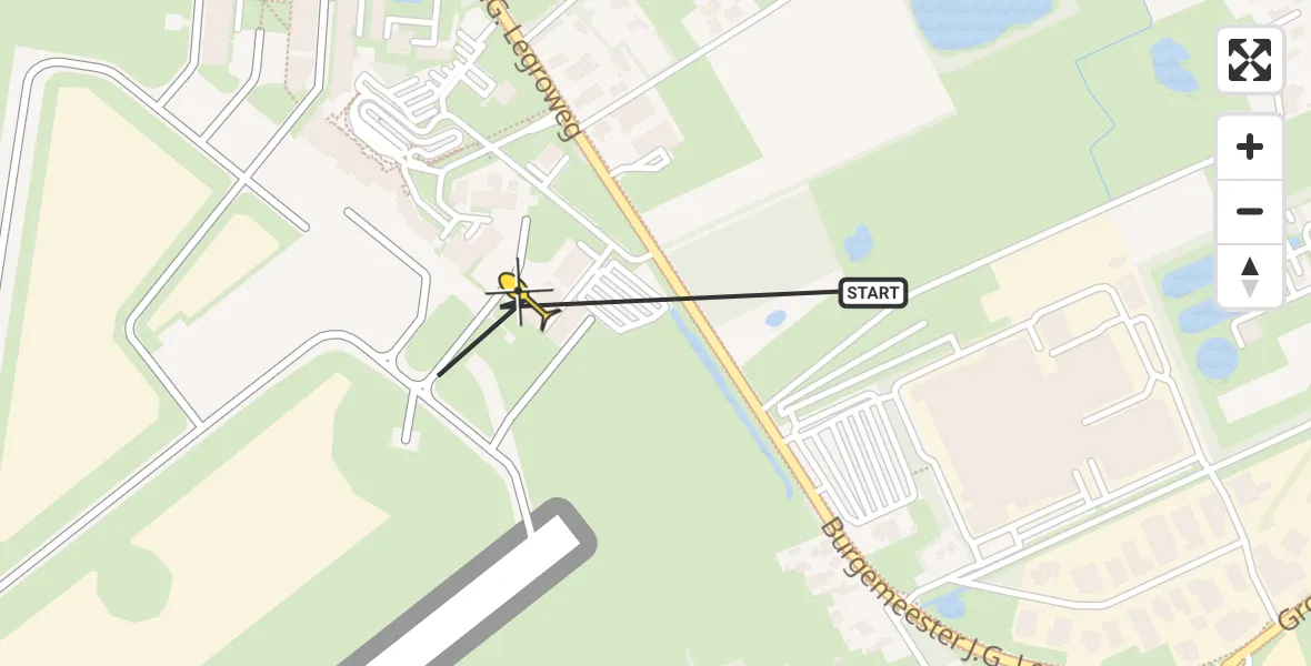 Routekaart van de vlucht: Lifeliner 4 naar Groningen Airport Eelde, Machlaan