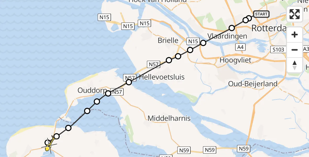 Routekaart van de vlucht: Lifeliner 2 naar Serooskerke, Katershofpad