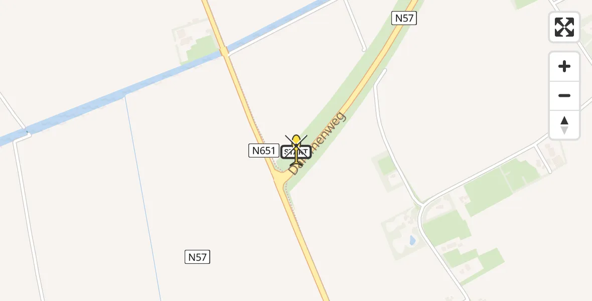 Routekaart van de vlucht: Lifeliner 2 naar Serooskerke, Stoofweg