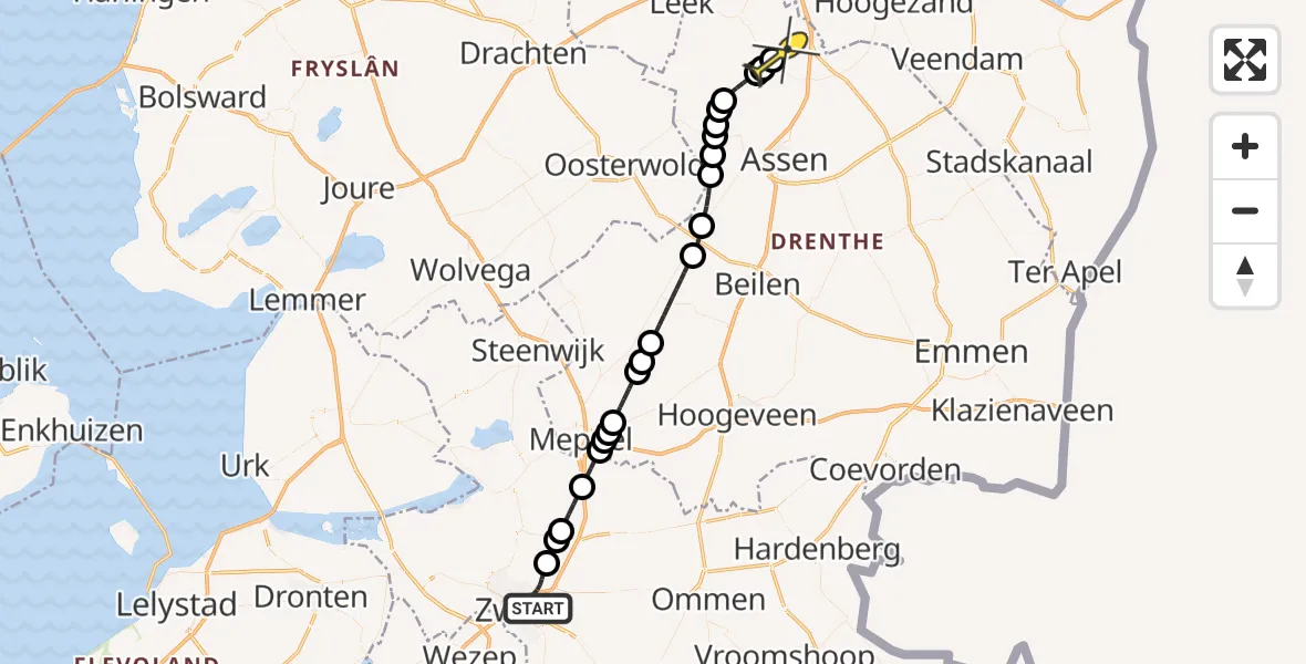 Routekaart van de vlucht: Lifeliner 4 naar Donderen, Van Spilbergenstraat