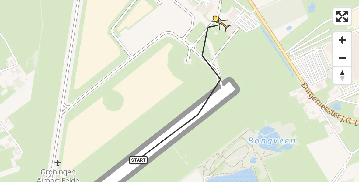 Routekaart van de vlucht: Lifeliner 4 naar Groningen Airport Eelde, Machlaan