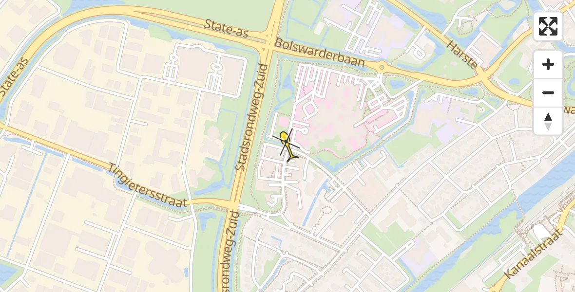 Routekaart van de vlucht: Ambulancehelikopter naar Sneek